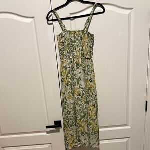 Miami Green and Yellow Floral Midi Dress